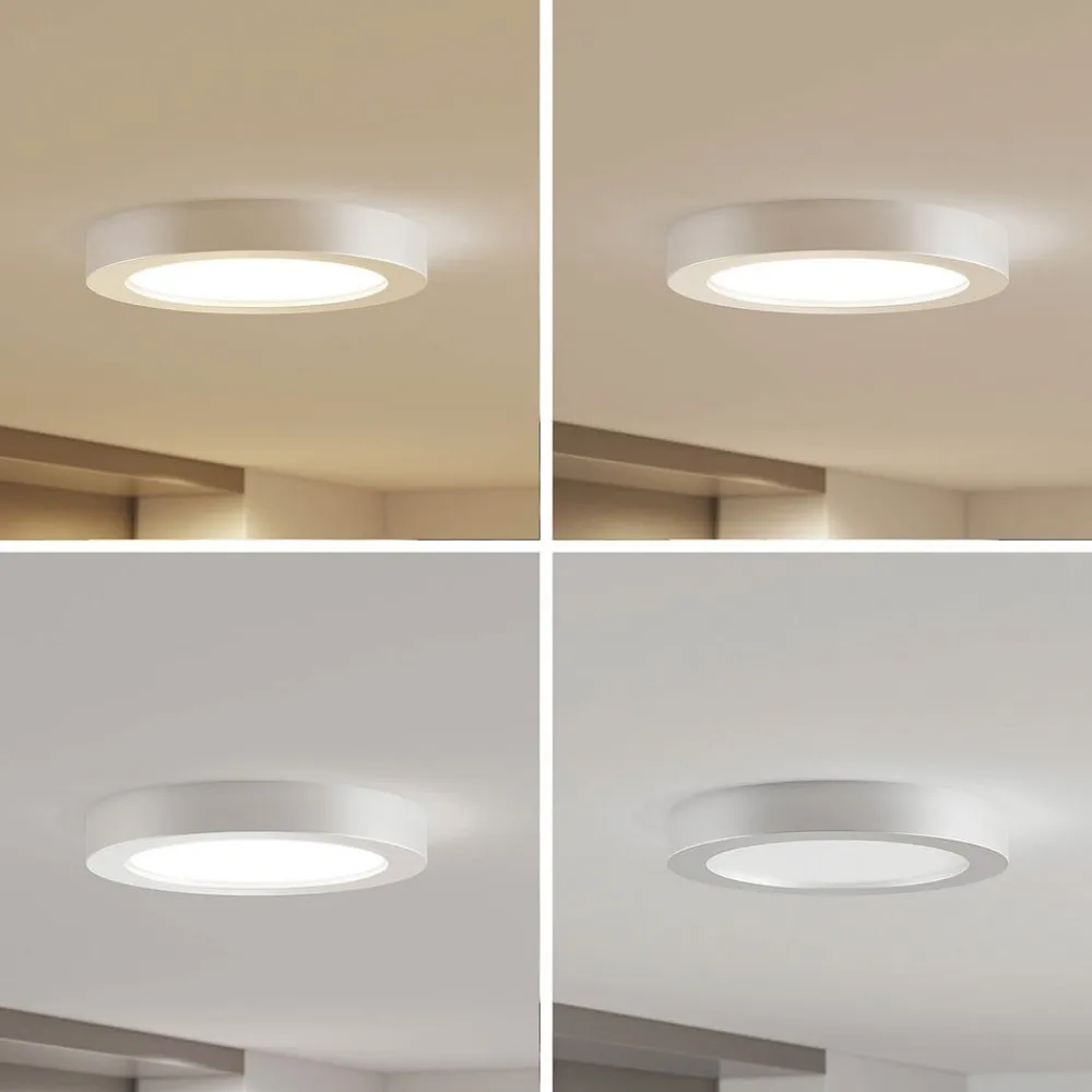 PRIOS Loftlamper>LED-loftlampe Edwina, sølv, 25 cm, sæt med 10 stk