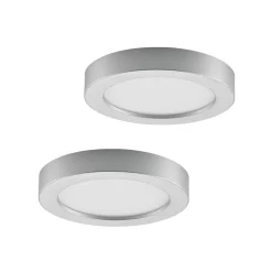 PRIOS LED-loftlampe Edwina, sølv, 23 cm, sæt med 2 stk