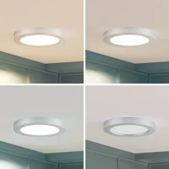 PRIOS LED-loftlampe Edwina, sølv, 23 cm, sæt med 2 stk