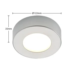 PRIOS LED-loftlampe Edwina, sølv, 12 cm, CCT, IP44