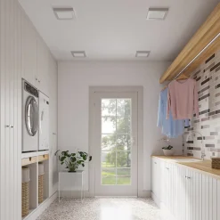 LED-loftslampe Alette, sølv, 22,7 cm, 18W, dæmpbar^PRIOS Discount