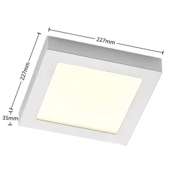 LED-loftslampe Alette, sølv, 22,7 cm, 18W, dæmpbar^PRIOS Discount
