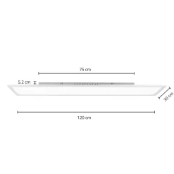 PRIOS LED-panel Gelora, CCT, 120 cm x 30 cm, fjernbetjening