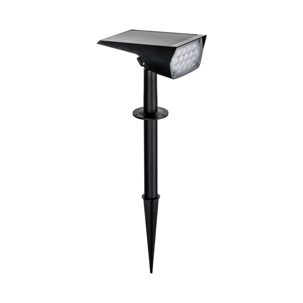 PRIOS LED-solspot Helier, 49 cm, sort, jordspyd