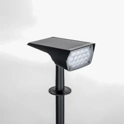 PRIOS LED-solspot Helier, 49 cm, sort, jordspyd