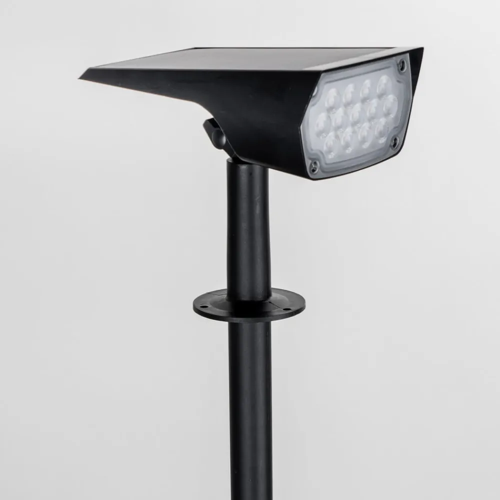 PRIOS LED-solspot Helier, 49 cm, sort, jordspyd