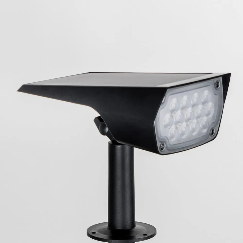 PRIOS LED-solspot Helier, 49 cm, sort, jordspyd