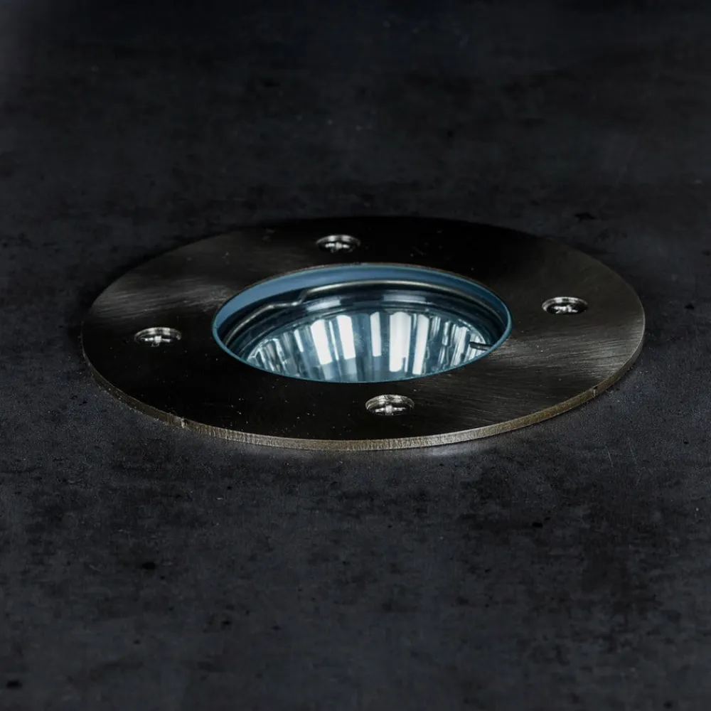 PRIOS Nedgravet Udebelysning|Udendørs Spot>Riya nedgravningslampe, rund, stål