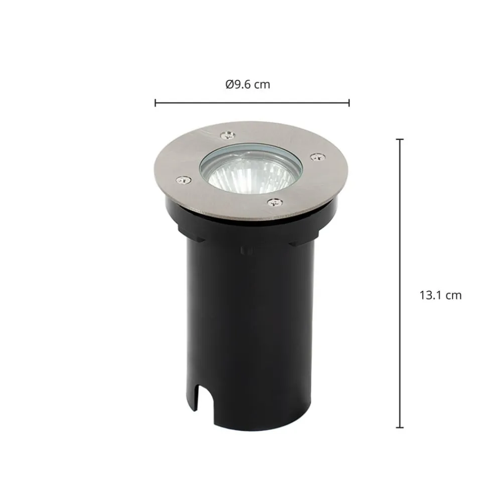 PRIOS Nedgravet Udebelysning|Udendørs Spot>Riya nedgravningslampe, rund, stål