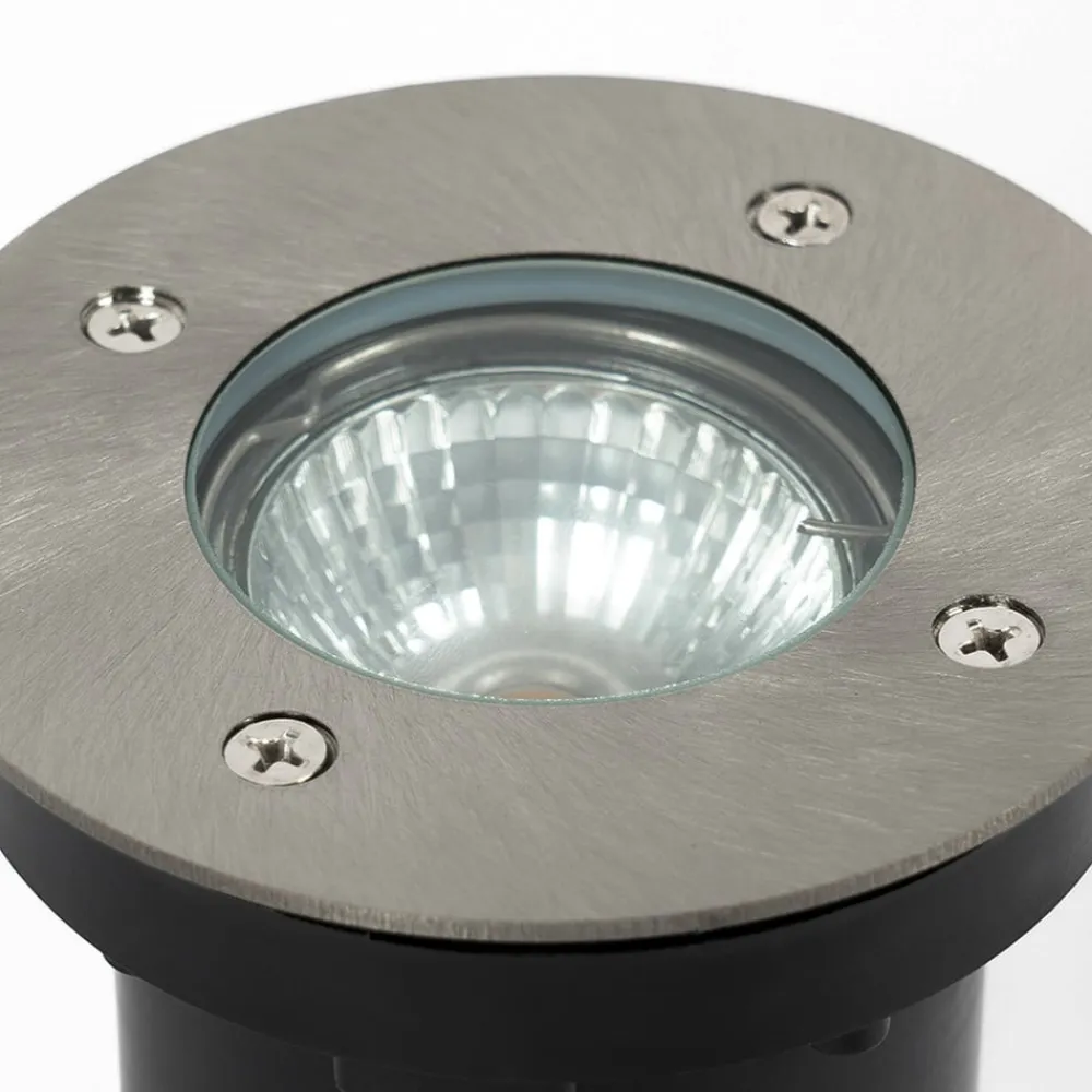 PRIOS Nedgravet Udebelysning|Udendørs Spot>Riya nedgravningslampe, rund, stål