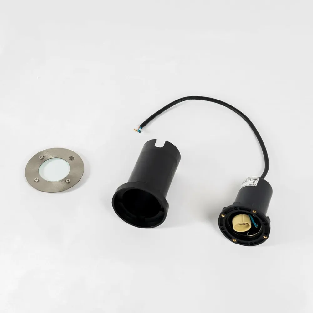 PRIOS Nedgravet Udebelysning|Udendørs Spot>Riya nedgravningslampe, rund, stål