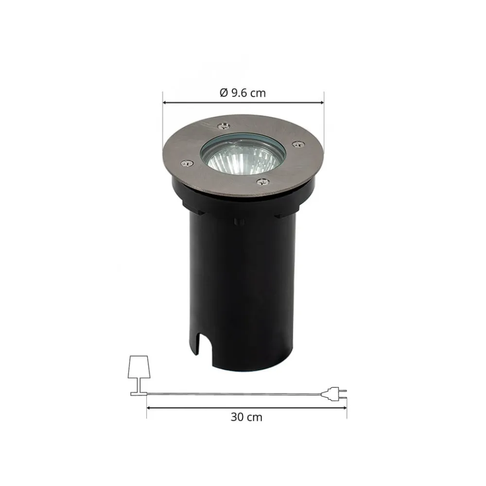 PRIOS Nedgravet Udebelysning|Udendørs Spot>Riya nedgravningslampe, rund, stål