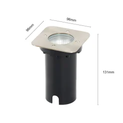 Riya nedgravningslampe, kantet, stål^PRIOS Hot