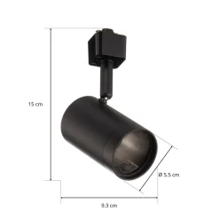 skinnespot Jorell, sort, 1 lyskilde, GU10, metal^PRIOS