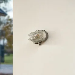 PRIOS udendørs væglampe Kirgo, grå, plast, IP44