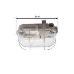 PRIOS udendørs væglampe Kirgo, grå, plast, IP44