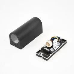 udendørs væglampe Tetje, sort, rund, 16 cm, sæt med 4 stk^PRIOS Best