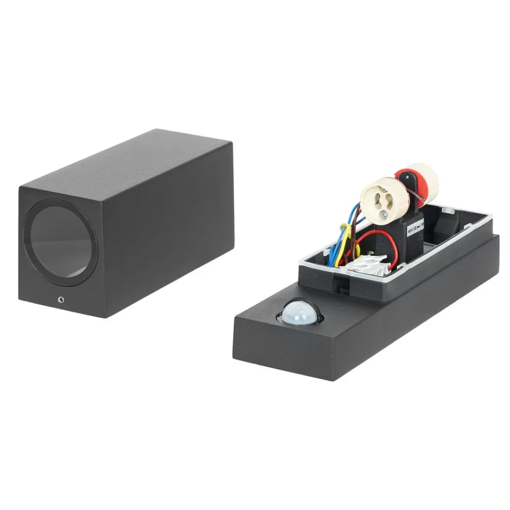 PRIOS Væglampe Med Sensor|Væglamper>udendørs væglampe Tetje, sort, kantet, sensor