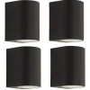 udendørs væglampe Tetje, sort, rund, 10 cm, sæt med 4 stk^PRIOS Hot