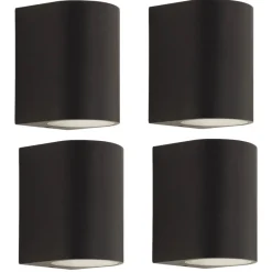 udendørs væglampe Tetje, sort, rund, 10 cm, sæt med 4 stk^PRIOS Hot