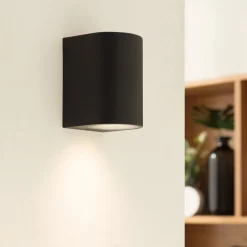 udendørs væglampe Tetje, sort, rund, 10 cm, sæt med 4 stk^PRIOS Hot