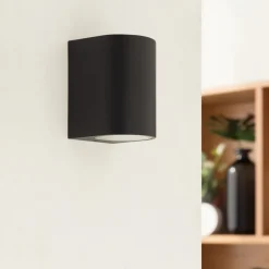 udendørs væglampe Tetje, sort, rund, 10 cm, sæt med 4 stk^PRIOS Hot