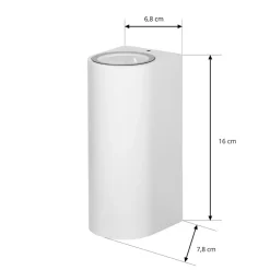 PRIOS udendørs væglampe Tetje, hvid, rund, 16 cm