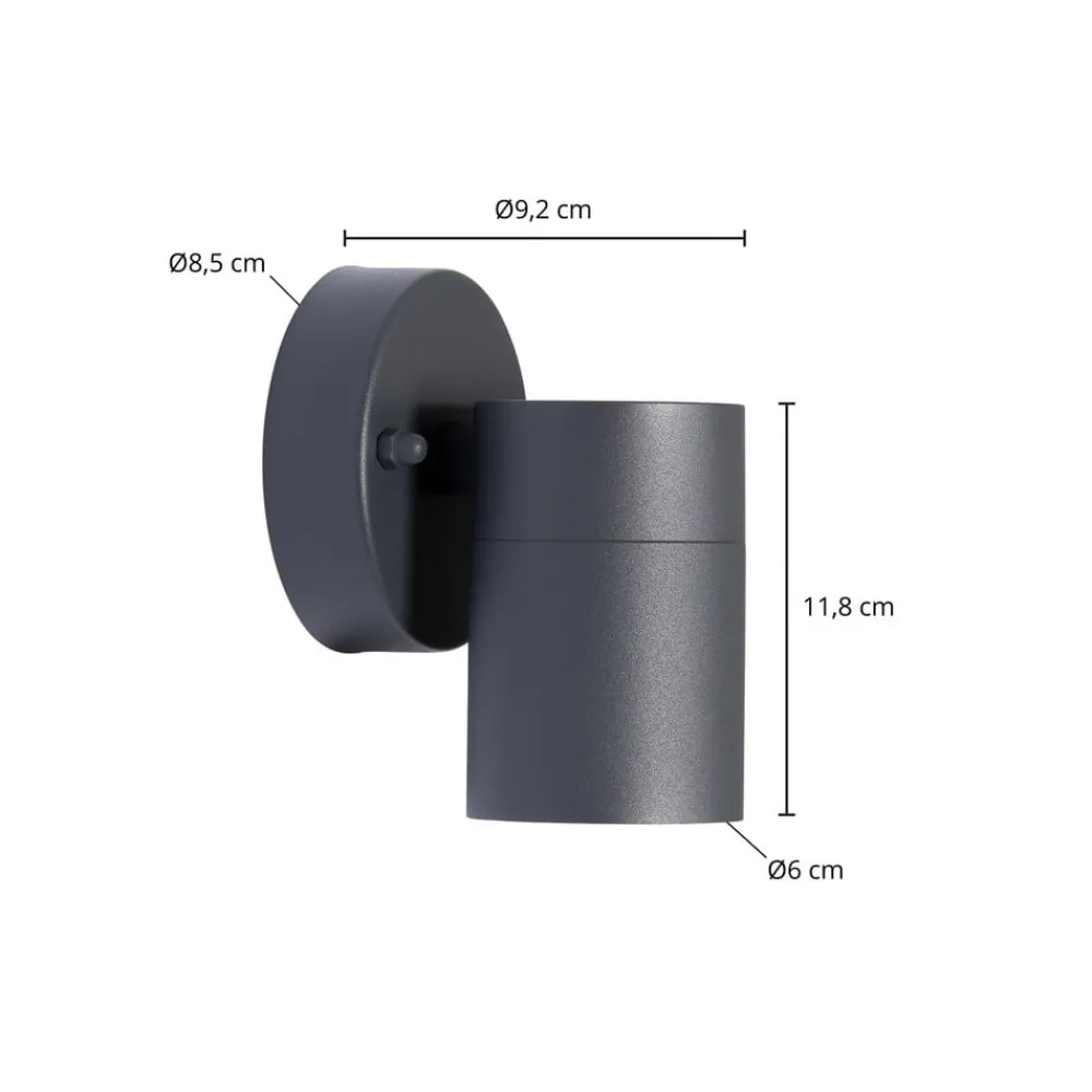 PRIOS udendørs væglampe Tulimar, 1 lyskilde, antracit, metal