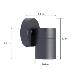 PRIOS udendørs væglampe Tulimar, 1 lyskilde, antracit, metal