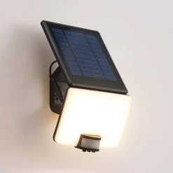 Yahir LED-solcellevægspot, sensor, sort^PRIOS Best