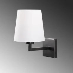 Opviq Profile 4659 væglampe, sort, hvid stofskærm