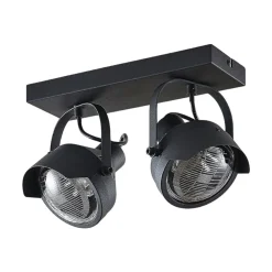 Projektør-loftspot Henega, sort med 2 lyskilder^Lindby Online