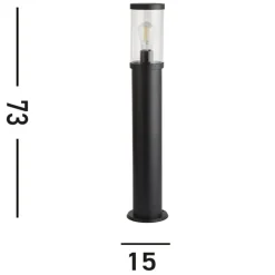 Searchlight Gadebelysning>Pullert, IP44, sort, højde 73 cm, metal