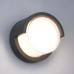 Puno udendørs LED-væglampe, IP54, rund^Reality Leuchten Hot