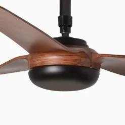 FARO BARCELONA Punt M loftventilator, DC, sort/mørkt træ