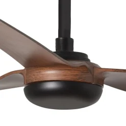 FARO BARCELONA Punt M loftventilator, DC, sort/mørkt træ