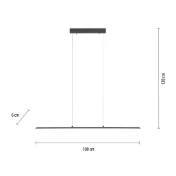 PURE LED hængelampe Lite, antracit, 100 cm, CCT, dæmpbar