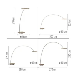 LED-gulvlampe Loop-Bow, bronzefarvet, rækkevidde 290 cm^PURE Outlet