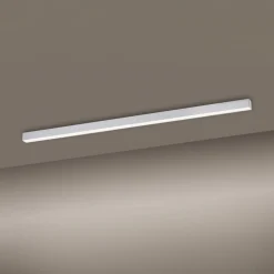 PURE LED-loftlampe Lines, 110 cm, sølv, CCT, fjernbetjening