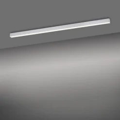 PURE LED-loftlampe Lines, 110 cm, sølv, CCT, fjernbetjening