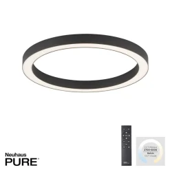 LED-loftlampe Lines, Ø 50 cm, antracit, CCT, fjernbetjening^PURE Online