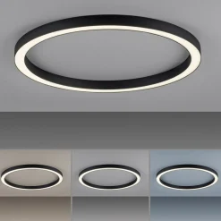 LED-loftlampe Lines, Ø 70 cm, antracit, CCT, fjernbetjening^PURE New