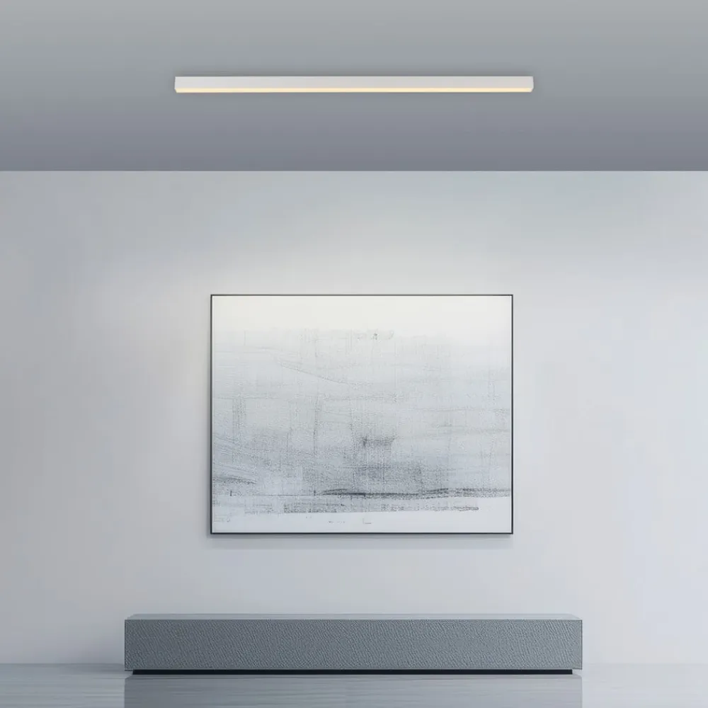 LED-loftlampe Lines, hvid, 110 cm, CCT, fjernbetjening^PURE Discount