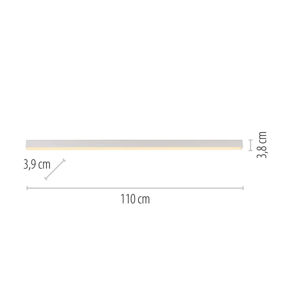 LED-loftlampe Lines, hvid, 110 cm, CCT, fjernbetjening^PURE Discount