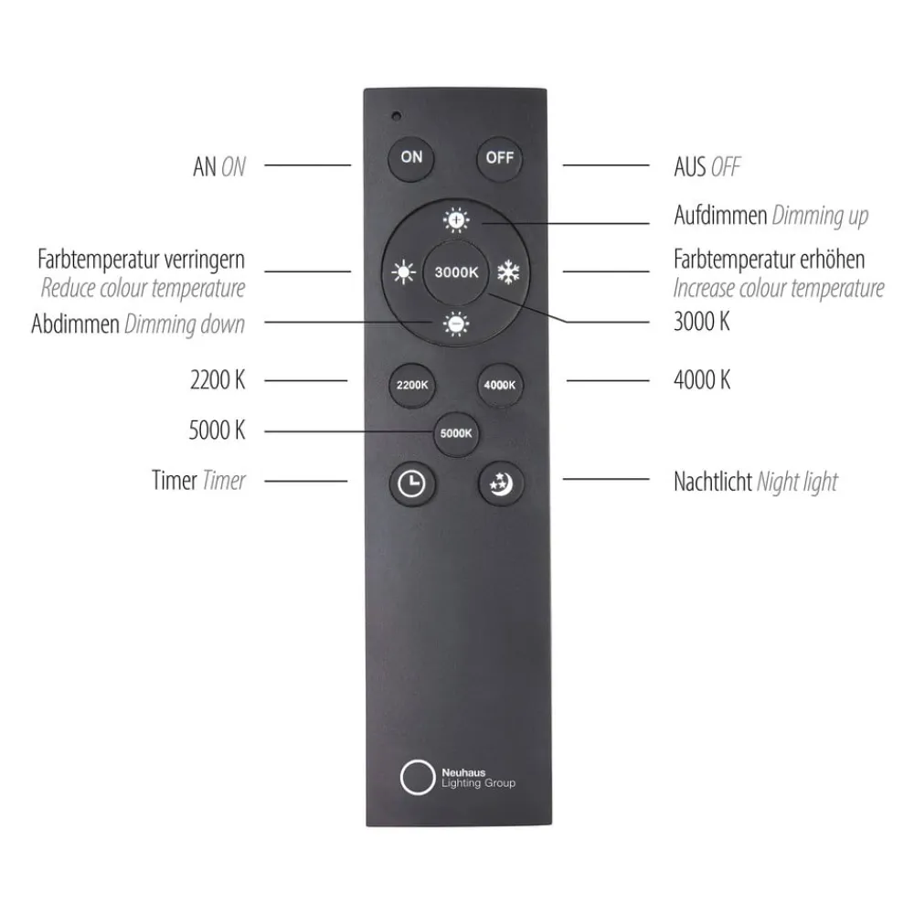 LED-loftlampe Lines, hvid, 110 cm, CCT, fjernbetjening^PURE Discount