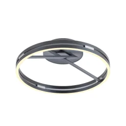 LED-loftlampe Loop, grå, metal, Ø 60 cm, CCT^PURE Clearance
