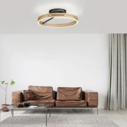 LED-loftlampe Loop messing/sort metal Ø 60 cm CCT^PURE Best