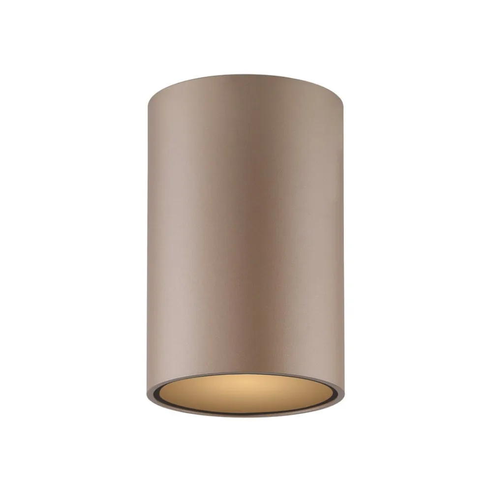 PURE LED-loftlampe til badeværelset Point, bronzefarvet, Ø 6 cm, IP44