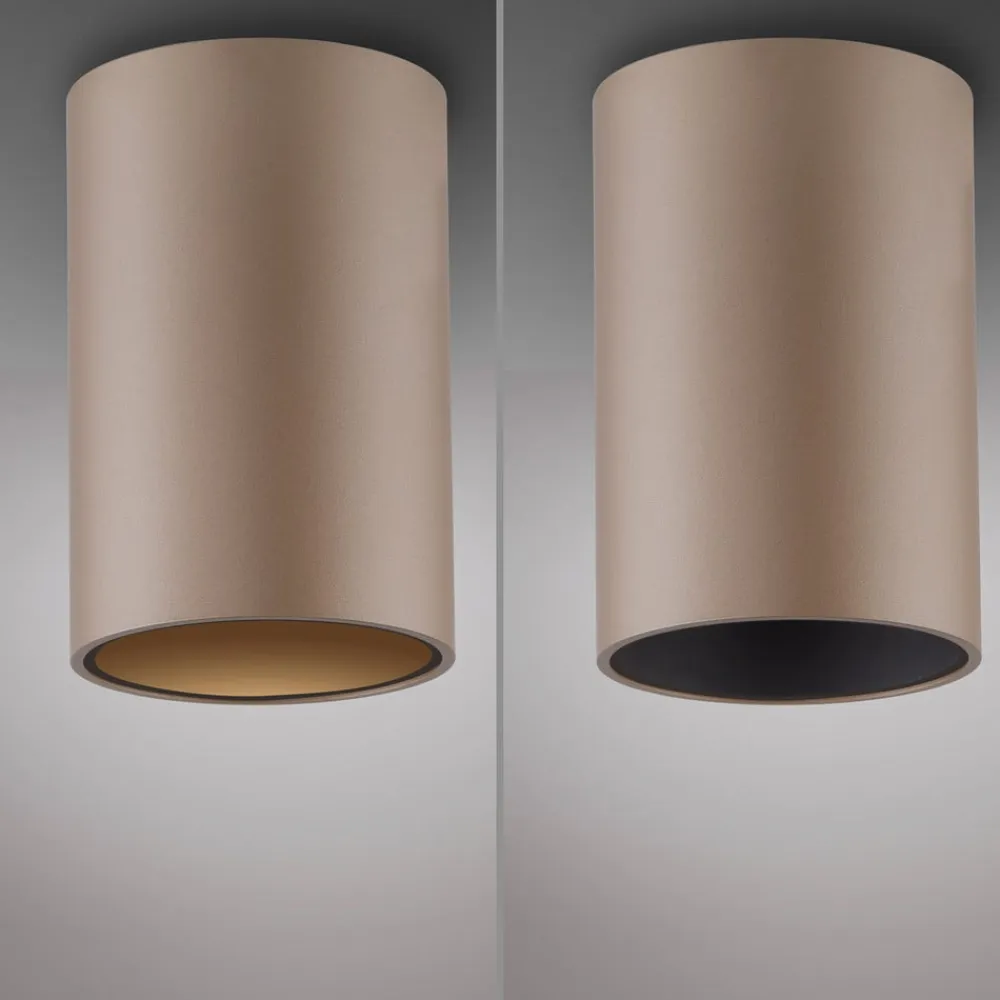 PURE LED-loftlampe til badeværelset Point, bronzefarvet, Ø 6 cm, IP44