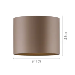 PURE LED-loftlampe til badeværelset Point, bronzefarvet, Ø 18 cm, IP44
